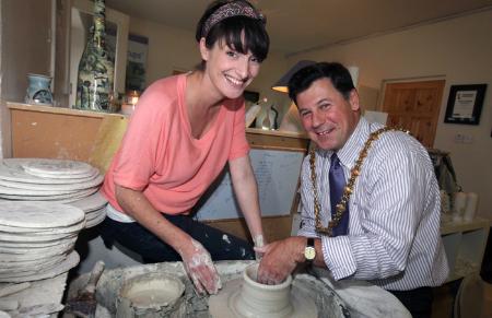 Mayor of Sligo, Councillor David Cawley pictured launching Culture Night Sligo at ceramicist Lynda Gault’s pottery studio and shop at The Factory in Sligo