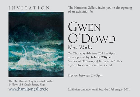 Invitation to Gwen O'Dowd Exhibition