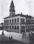 The Town Hall. Built in 1865 in the French Renaissance style. It stands on the site of the 17th century ‘Stone Fort’.