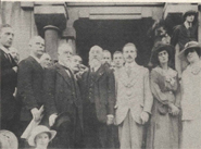 Pictured in Sligo in 1917 were, left to right, H. Depew, T.C., John Shea, Town Clerk, Laurence Ginnell, C. Connolly, Count Plunkett, Darrell Figgis, Eamon de Valera, D.M. Hanly (Mayor), Countess Markievicz and Mrs. Hanly where Countess Markievicz was awarded the Freedom of the Borough